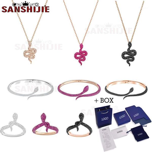 sanshijie 2020 fashion jewelry swa exquisite new snake design black and white pink snake charm bracelet for women1
sanshijie 2020 fashion jewelry swa exquisite new snake design black and white pink snake charm bracelet for women1