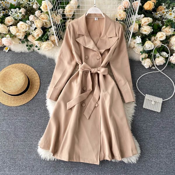 casual dresses fall women wireak notched long sleeve solid urban ladies double-breasted waistband classic knee-length es mgvv, Black;gray
casual dresses fall women wireak notched long sleeve solid urban ladies double-breasted waistband classic knee-length es mgvv, Black;gray