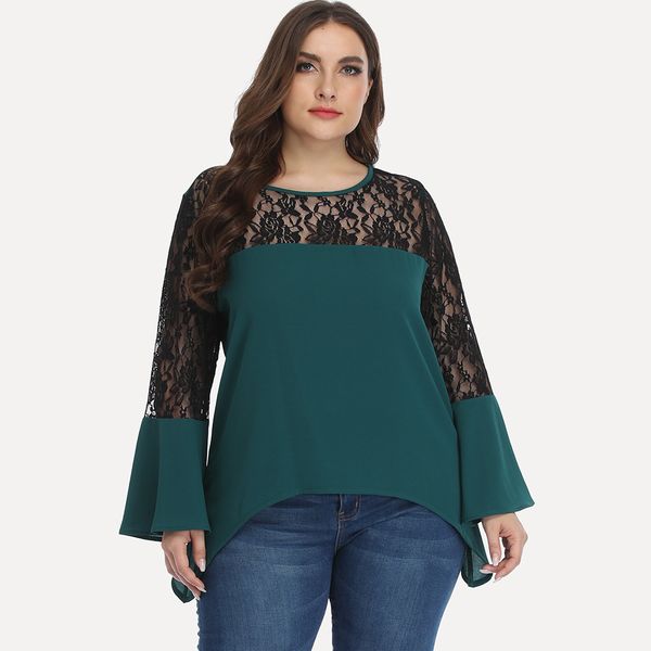 women's plus size hy365086# solid round ne lace leaky shoulder long sleeve t-shirt loose large fashion top
women's plus size hy365086# solid round ne lace leaky shoulder long sleeve t-shirt loose large fashion top