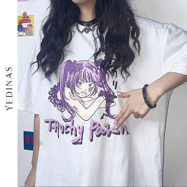 yedinas japanese cartoon anime printed t-shirt women gothic style loose black tshirt girl harajuku oversized t shirt punk 210527, White
yedinas japanese cartoon anime printed t-shirt women gothic style loose black tshirt girl harajuku oversized t shirt punk 210527, White