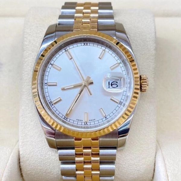 montre de luxe mens watches 116233 36mm classic sapphire automatic mechanical white dial jubilee steel bracelet waterproof with box paper, Slivery;brown
montre de luxe mens watches 116233 36mm classic sapphire automatic mechanical white dial jubilee steel bracelet waterproof with box paper, Slivery;brown
