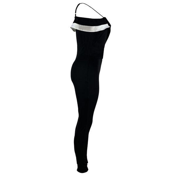 2011women spaghetti strap off shoulder jumpsuit elegant color block bodycon long overalls jumpsuit summer fall streetwear clubwear, Black;white
2011women spaghetti strap off shoulder jumpsuit elegant color block bodycon long overalls jumpsuit summer fall streetwear clubwear, Black;white