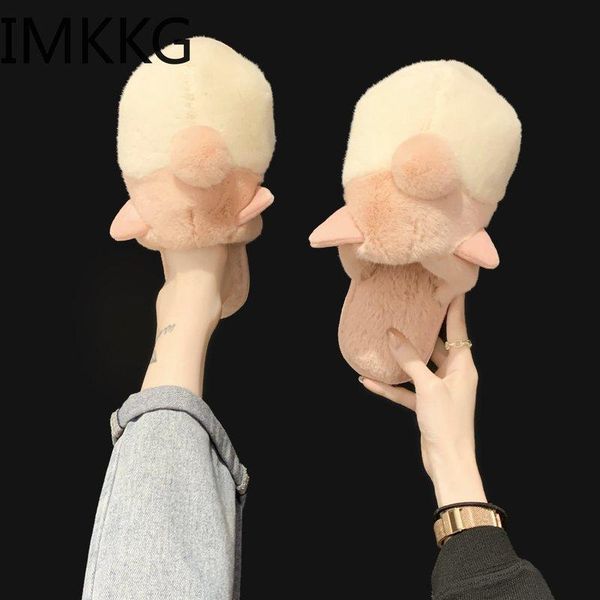 women's lovely slippers autumn winter fluffy soft plush lady home indoor shoes women non-slip bread slides, Black
women's lovely slippers autumn winter fluffy soft plush lady home indoor shoes women non-slip bread slides, Black