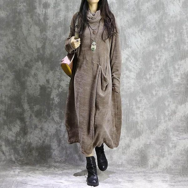 casual dresses fashion women corduroy dress 2022 autumn sundress robe femme solid turtleneck long sleeve loose vestidos oversize, Black;gray
casual dresses fashion women corduroy dress 2022 autumn sundress robe femme solid turtleneck long sleeve loose vestidos oversize, Black;gray