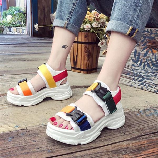 bzbfsksports sandals women's summer 2021 korean version of color matching platform student shoes dress, Black
bzbfsksports sandals women's summer 2021 korean version of color matching platform student shoes dress, Black