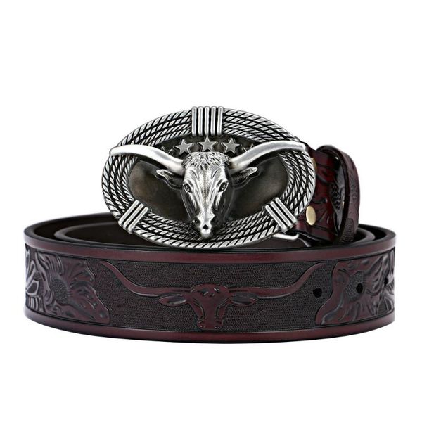 belts kdg western cowboy zinc alloy bull head attitude buckle belt leather embossed men's birthday gift, Black;brown
belts kdg western cowboy zinc alloy bull head attitude buckle belt leather embossed men's birthday gift, Black;brown