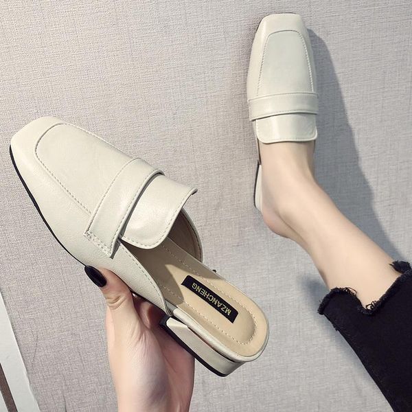 slippers ladies shoes belt buckle women woman mules cover square toe low heels solid leather casual slides, Black
slippers ladies shoes belt buckle women woman mules cover square toe low heels solid leather casual slides, Black