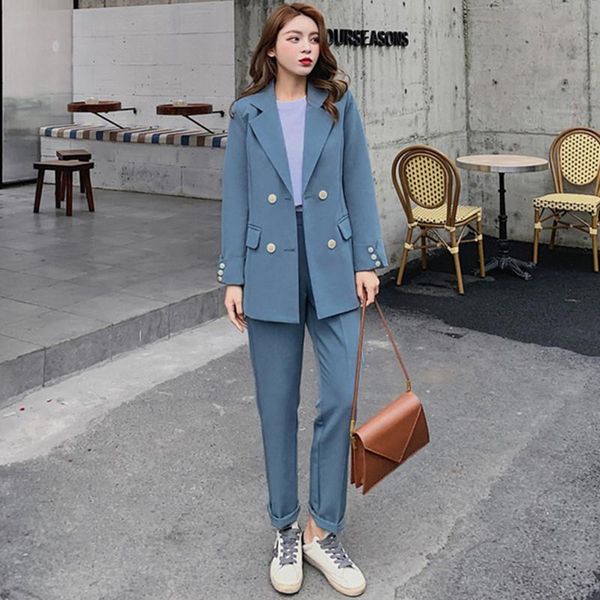 spring women notched collar double-breasted blazer coat & pencil pants 2 piece suits office female slim long pant suit 2021 women's two, White
spring women notched collar double-breasted blazer coat & pencil pants 2 piece suits office female slim long pant suit 2021 women's two, White