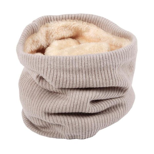 scarves men's and women's knitted bib collar fashion casual single loop warmth double layer plus velvet pullover, Blue;gray