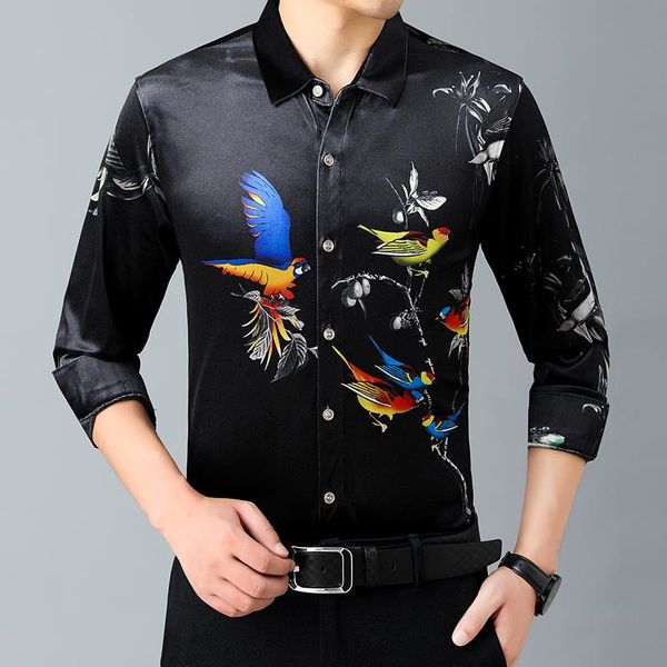 men's casual shirts creative colorful bird pattern print fashion long-sleeved shirt autumn velvet soft smooth luxury men -3xl, White;black
men's casual shirts creative colorful bird pattern print fashion long-sleeved shirt autumn velvet soft smooth luxury men -3xl, White;black