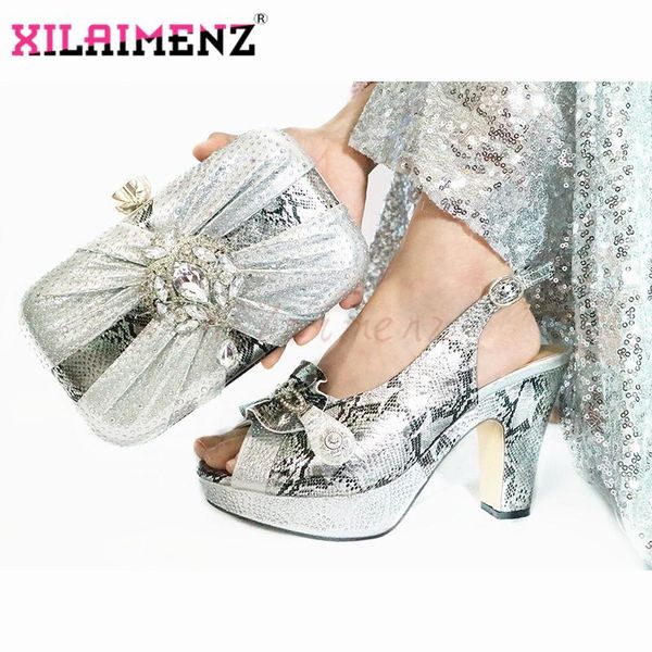 dress shoes african silver color and bag to match set italian high heels party for wedding, Black
dress shoes african silver color and bag to match set italian high heels party for wedding, Black