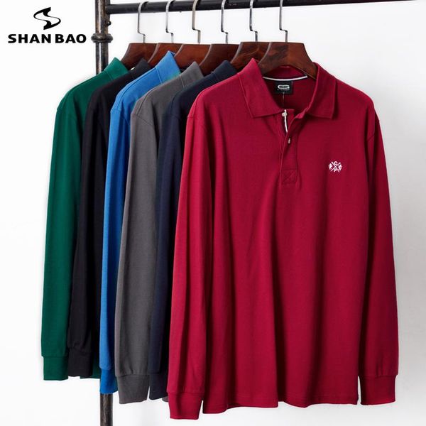 men's polos shan bao 2021 spring autumn brand solid color cotton loose long-sleeved shirt classic style embroidery men casual, White;black
men's polos shan bao 2021 spring autumn brand solid color cotton loose long-sleeved shirt classic style embroidery men casual, White;black