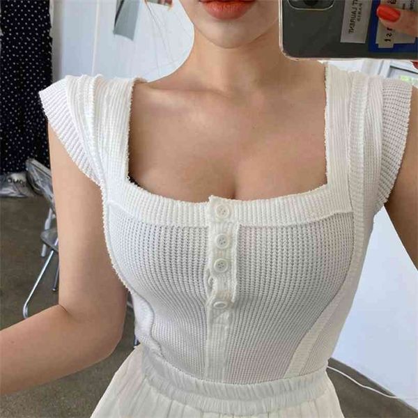 shintimes button crop women short tank patchwork vintage korean fashion clothes black summer woman white haut femme 210705
shintimes button crop women short tank patchwork vintage korean fashion clothes black summer woman white haut femme 210705
