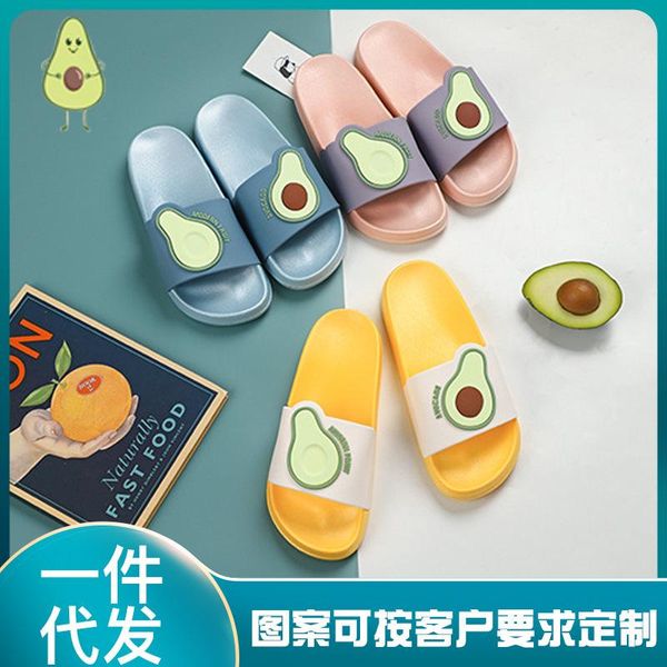 slippers summer women's home comfortable non-slip indoor flat heel flip-flops kawaii shoes avocados soft soled beach, Black 
slippers summer women's home comfortable non-slip indoor flat heel flip-flops kawaii shoes avocados soft soled beach, Black