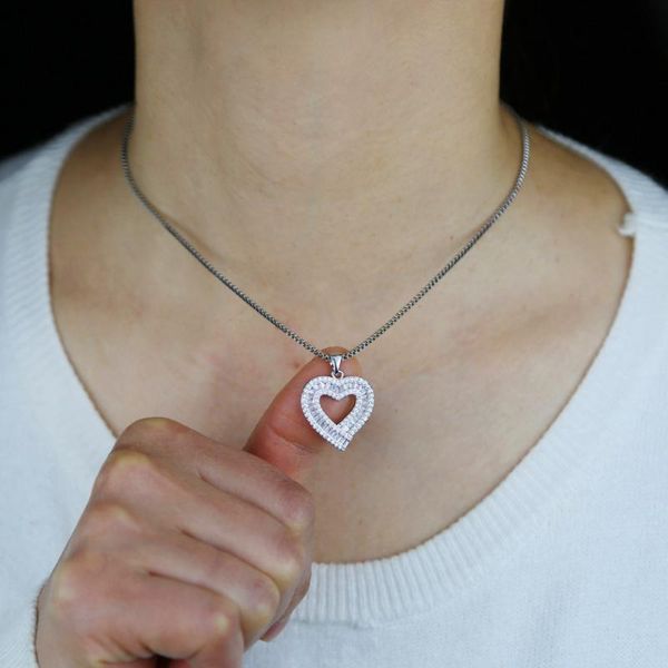 iced out bling heart pendant necklace 2 colors baguette zircon lovely choker for women fashion hip hop jewelry chains, Silver
iced out bling heart pendant necklace 2 colors baguette zircon lovely choker for women fashion hip hop jewelry chains, Silver