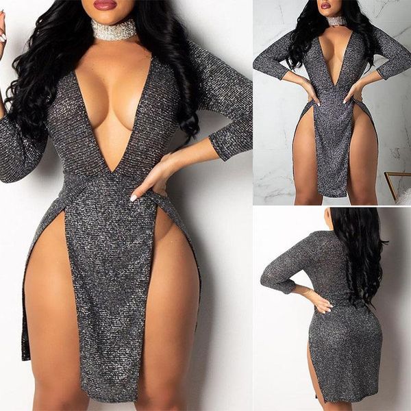 casual dresses women high side split night clubwear short dress femael long sleeve low cut deep v neck bodycon slim fit party wear, Black;gray
casual dresses women high side split night clubwear short dress femael long sleeve low cut deep v neck bodycon slim fit party wear, Black;gray