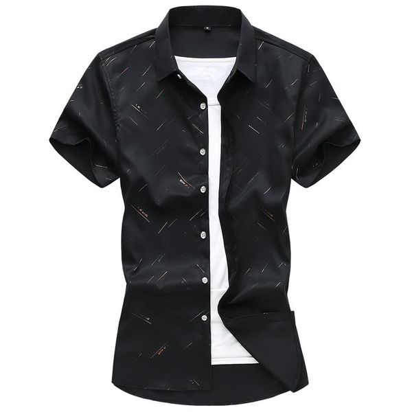 men's casual shirts plus size 7xl 6xl 5xl summer short sleeve stripes print for men clothing 2021 simple slim fit office chemise homme, White;black
men's casual shirts plus size 7xl 6xl 5xl summer short sleeve stripes print for men clothing 2021 simple slim fit office chemise homme, White;black