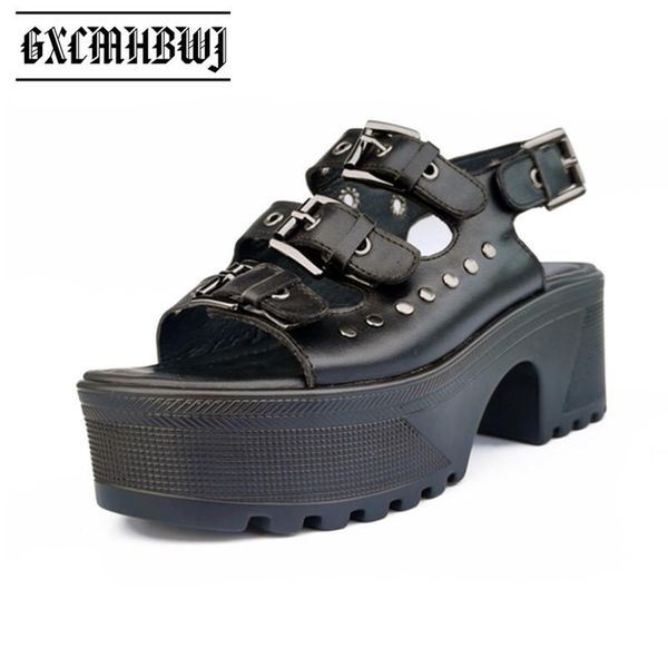 dress shoes gxcmhbwj demonia rivet decoration women sandals genuien leather thick heel platform summer punk goth peep toe lady, Black
dress shoes gxcmhbwj demonia rivet decoration women sandals genuien leather thick heel platform summer punk goth peep toe lady, Black