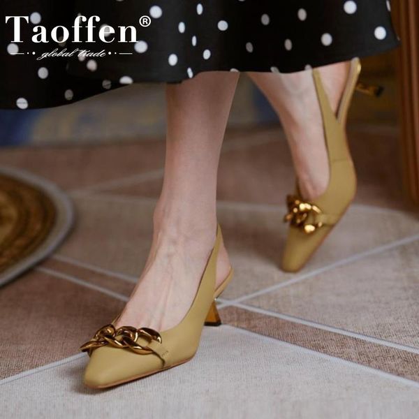 sandals taoffen high heel shoes real leather metal chain pumps women fashion cool party office footwear size 34-39, Black
sandals taoffen high heel shoes real leather metal chain pumps women fashion cool party office footwear size 34-39, Black