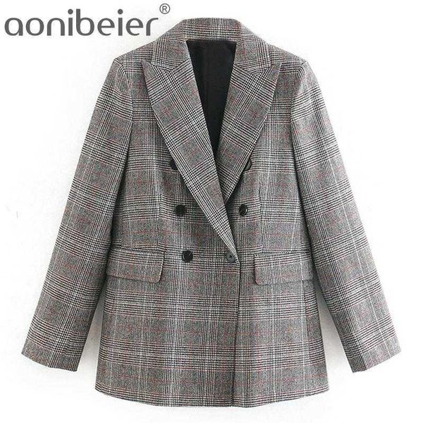 spring autumn checked blazers fashion long sleeve double breasted women plaid coats office lady suit jacket 210604, White;black
spring autumn checked blazers fashion long sleeve double breasted women plaid coats office lady suit jacket 210604, White;black