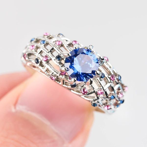 cluster rings personalizty round blue crystal for women hollow silver color charm ring wedding party exquisite jewelry holiday gift, Golden;silver
cluster rings personalizty round blue crystal for women hollow silver color charm ring wedding party exquisite jewelry holiday gift, Golden;silver
