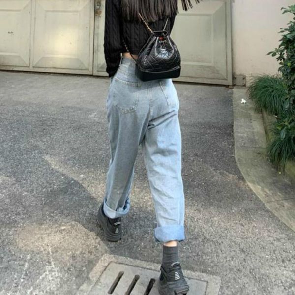 women's jeans women solid wide leg retro streetwear loose harajuku trendy high waist chic female denim leisure all-match full length bf, Blue
women's jeans women solid wide leg retro streetwear loose harajuku trendy high waist chic female denim leisure all-match full length bf, Blue