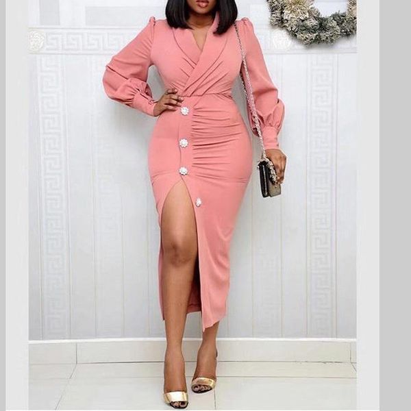 casual dresses african office lady ol clothes dress long sleeve turn down collar high split button pleated slim pink spring autumn midi, Black;gray
casual dresses african office lady ol clothes dress long sleeve turn down collar high split button pleated slim pink spring autumn midi, Black;gray