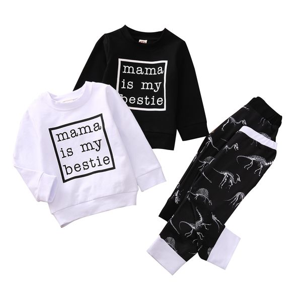toddler boys clothes set letter print long sleeve o-neck + dinosaur prints trousers 2pcs casual outfits set, White
toddler boys clothes set letter print long sleeve o-neck + dinosaur prints trousers 2pcs casual outfits set, White