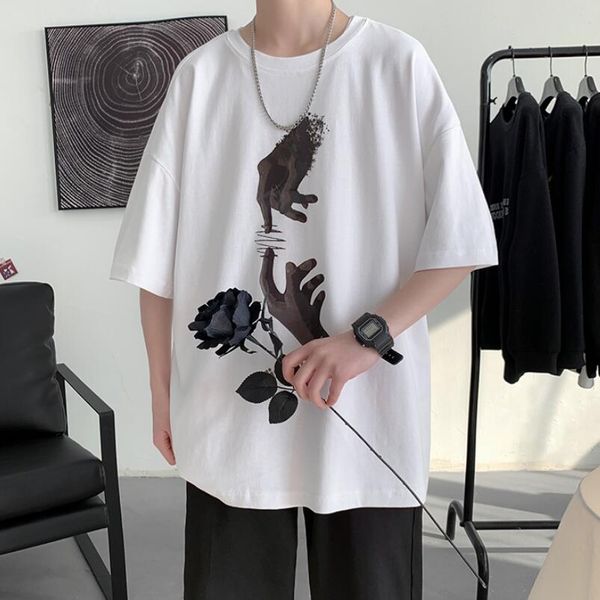 summer fashion tees men's t-shirts neutral loose large size casual round neck short sleeve hedging women's t-shirt dt21054, White;black
summer fashion tees men's t-shirts neutral loose large size casual round neck short sleeve hedging women's t-shirt dt21054, White;black