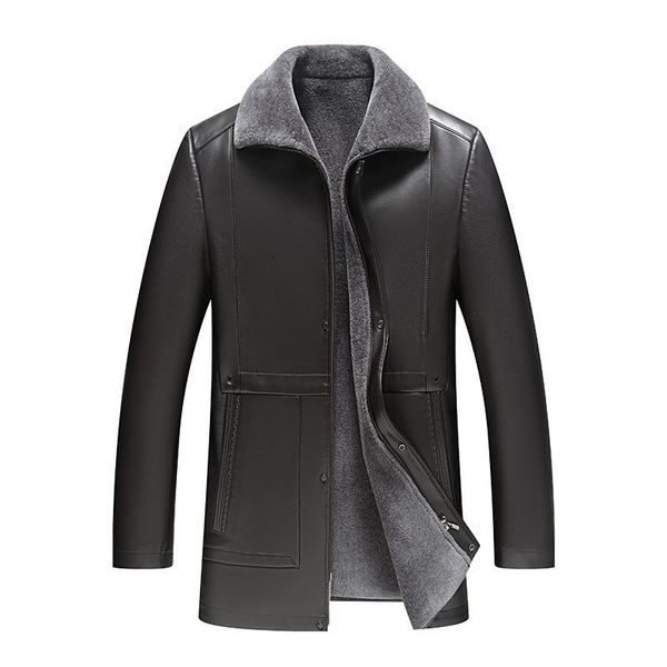 winter fur integrated leather coat men's middle-aged and elderly fleece padded jacket jackets, Black;brown
winter fur integrated leather coat men's middle-aged and elderly fleece padded jacket jackets, Black;brown