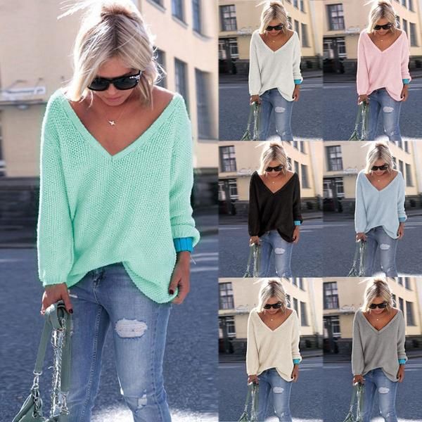 women's sweaters 2021 fashion knitting autumn casual long-sleeved v-neck loose sweater warm solid color 4 colors, White;black
women's sweaters 2021 fashion knitting autumn casual long-sleeved v-neck loose sweater warm solid color 4 colors, White;black