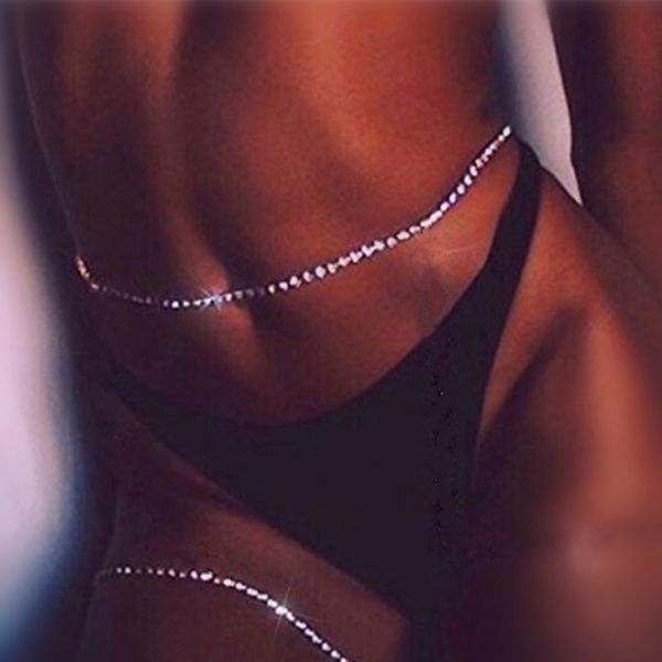 x183 new arrival simple design beach bikini body chain shiny crystal beautiful gold color waist chain fashion jewelry, Silver
x183 new arrival simple design beach bikini body chain shiny crystal beautiful gold color waist chain fashion jewelry, Silver