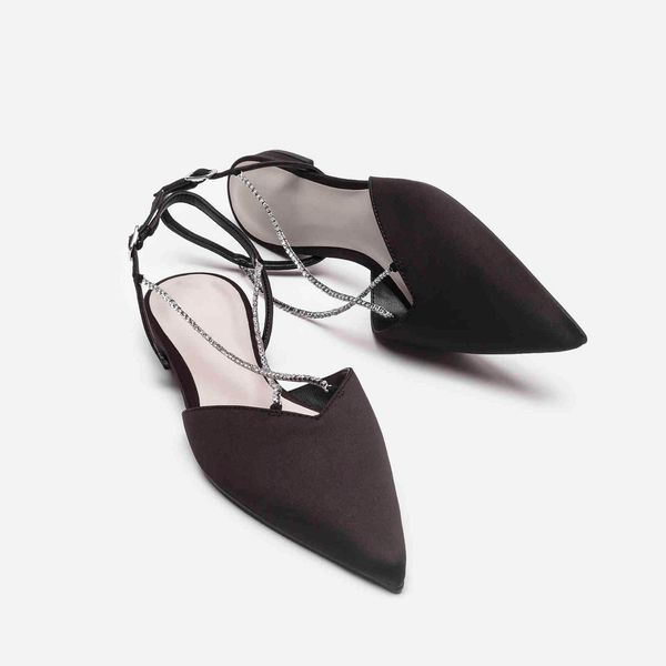 2021 ck new small 2021 spring single shoes bag head diamond chain pointed bottom flat heel sandals women's ngni, Black
2021 ck new small 2021 spring single shoes bag head diamond chain pointed bottom flat heel sandals women's ngni, Black
