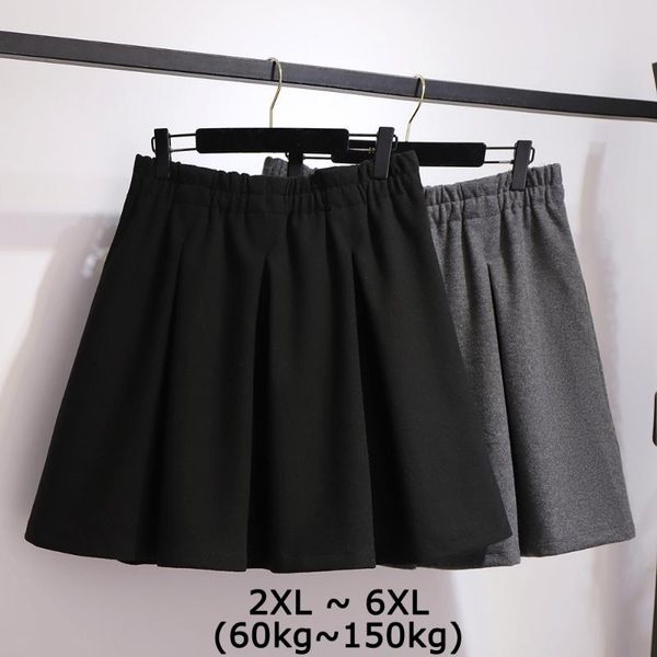 skirts 2xl~ 6xl 300 pounds ladies pleated woolen skirt solid colort autumn winter plus size a-line loose casual short mini b793, Black
skirts 2xl~ 6xl 300 pounds ladies pleated woolen skirt solid colort autumn winter plus size a-line loose casual short mini b793, Black