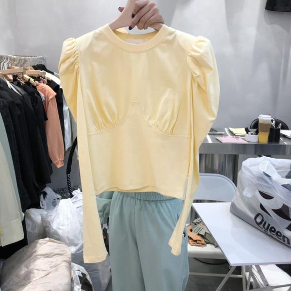 women's t-shirt fabpop 2021 spring summer long puff sleeve o neck slim casual t shirt women gb341, White
women's t-shirt fabpop 2021 spring summer long puff sleeve o neck slim casual t shirt women gb341, White