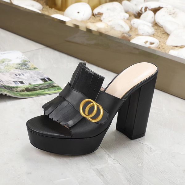 sandals classic designer women half slippers cowhide 100% leather suede thick heels metal slides woman shoe beach lazy high heeled shoes0211, Black
sandals classic designer women half slippers cowhide 100% leather suede thick heels metal slides woman shoe beach lazy high heeled shoes0211, Black