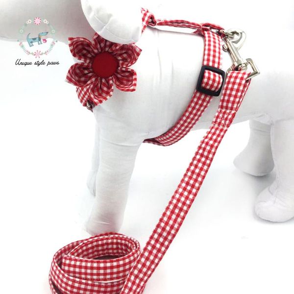 dog collars & leashes red plaid harness with flower and basic leash adjustable buckle pet supplies s,m,l
dog collars & leashes red plaid harness with flower and basic leash adjustable buckle pet supplies s,m,l