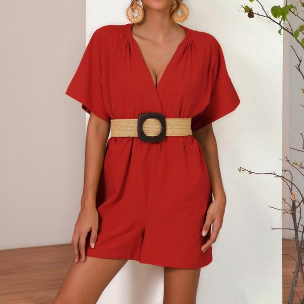 2021 solid color cotton and linen short-sleeved deep v-neck womens mini playsuit summer holiday casual female shorts jumpsuit, Black;white
2021 solid color cotton and linen short-sleeved deep v-neck womens mini playsuit summer holiday casual female shorts jumpsuit, Black;white