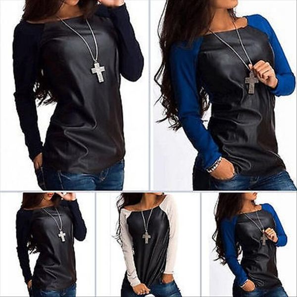 coat scoop neck women shirts jumper long sleeve clothing leather casual tee blouse outwear, White
coat scoop neck women shirts jumper long sleeve clothing leather casual tee blouse outwear, White