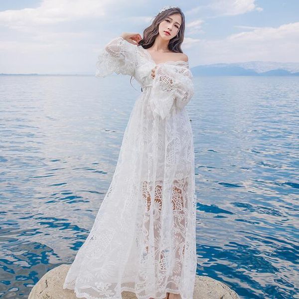 casual dresses slash collar lace emblished hollow out two pieces trumpet sleeves woman long dress white df297, Black;gray
casual dresses slash collar lace emblished hollow out two pieces trumpet sleeves woman long dress white df297, Black;gray