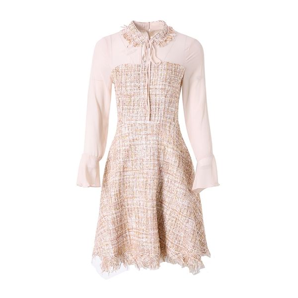dress tweed chiffon patchwork mini short fit and flare elegant sweet turn down collar champagne long sleeve d0813 210514, Black;gray
dress tweed chiffon patchwork mini short fit and flare elegant sweet turn down collar champagne long sleeve d0813 210514, Black;gray