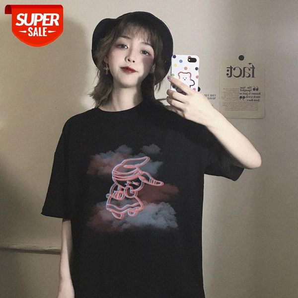 black short-sleeved t-shirt women's trend new korean loose-fitting style design couple #0m1n, White
black short-sleeved t-shirt women's trend new korean loose-fitting style design couple #0m1n, White