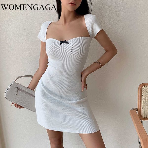 womengaga french square collar puff sleeve bow knitted waist slimming hepburn hip small black mini dresses 1jdq 210603, Black;gray
womengaga french square collar puff sleeve bow knitted waist slimming hepburn hip small black mini dresses 1jdq 210603, Black;gray