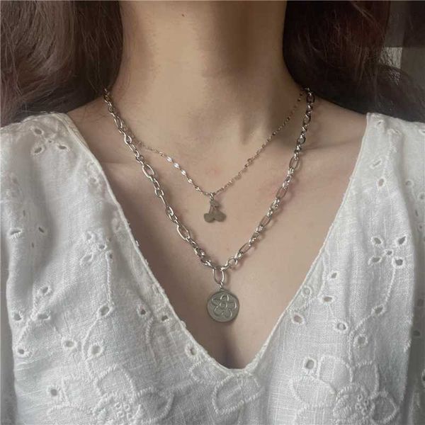 chains aomu cool silver color metal titanium steel double cherry flower necklace irregular hollow lock fruit clavicle chain for women
chains aomu cool silver color metal titanium steel double cherry flower necklace irregular hollow lock fruit clavicle chain for women