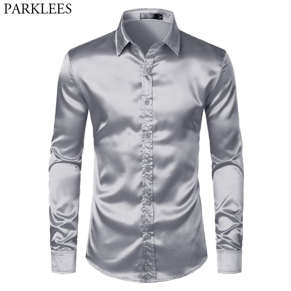 men's satin luxury dress shirts slim fit silk casual dance party shirt for men long sleeve wrinkle tuxedo shirt male sliver 210522, White;black
men's satin luxury dress shirts slim fit silk casual dance party shirt for men long sleeve wrinkle tuxedo shirt male sliver 210522, White;black