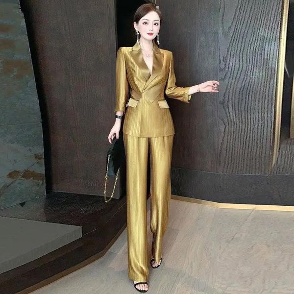 women's two piece pants 2021 spring and summer fashion capable slim fitting suit trousers silk two-piece, White
women's two piece pants 2021 spring and summer fashion capable slim fitting suit trousers silk two-piece, White