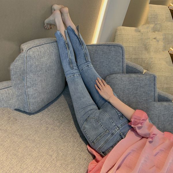 women's shorts autumn 2021 return zipper split cut-off pencil smoky grey denim pants for women ny, White;black
women's shorts autumn 2021 return zipper split cut-off pencil smoky grey denim pants for women ny, White;black
