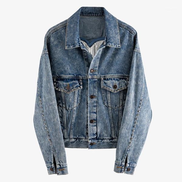 backless heart shape hollow out fringe denim jacket women long sleeve loose tassel jeans coat mujer women's jackets, Black;brown
backless heart shape hollow out fringe denim jacket women long sleeve loose tassel jeans coat mujer women's jackets, Black;brown