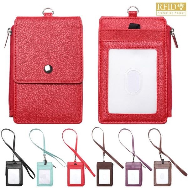 card holders 1pc rfid protection case pu leather badge work name with lanyard bank office school supplies, Brown;gray
card holders 1pc rfid protection case pu leather badge work name with lanyard bank office school supplies, Brown;gray