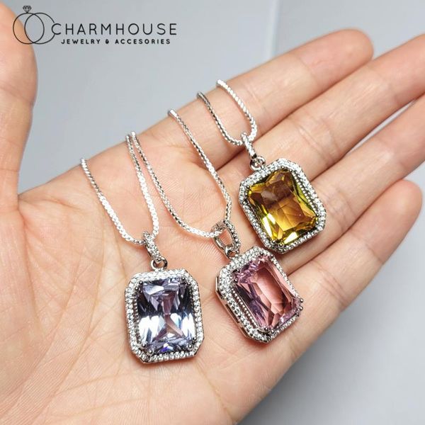 pendant necklaces natural stone for women big square gemstone crystal charm necklace chain collier femme rhinestone jewelry gift, Silver
pendant necklaces natural stone for women big square gemstone crystal charm necklace chain collier femme rhinestone jewelry gift, Silver